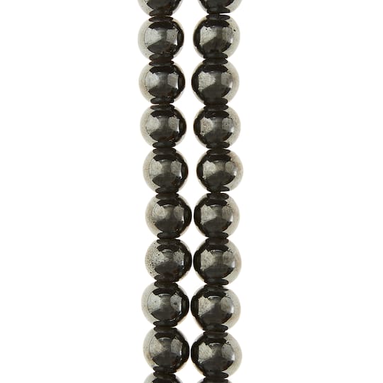 12 Pack: Hematite Round Beads, 8mm by Bead Landing™